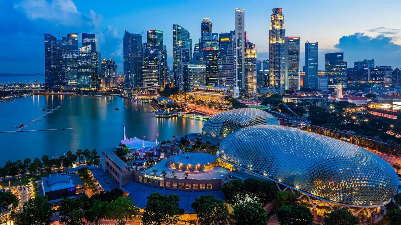 Marina Bay skyline in Singapore