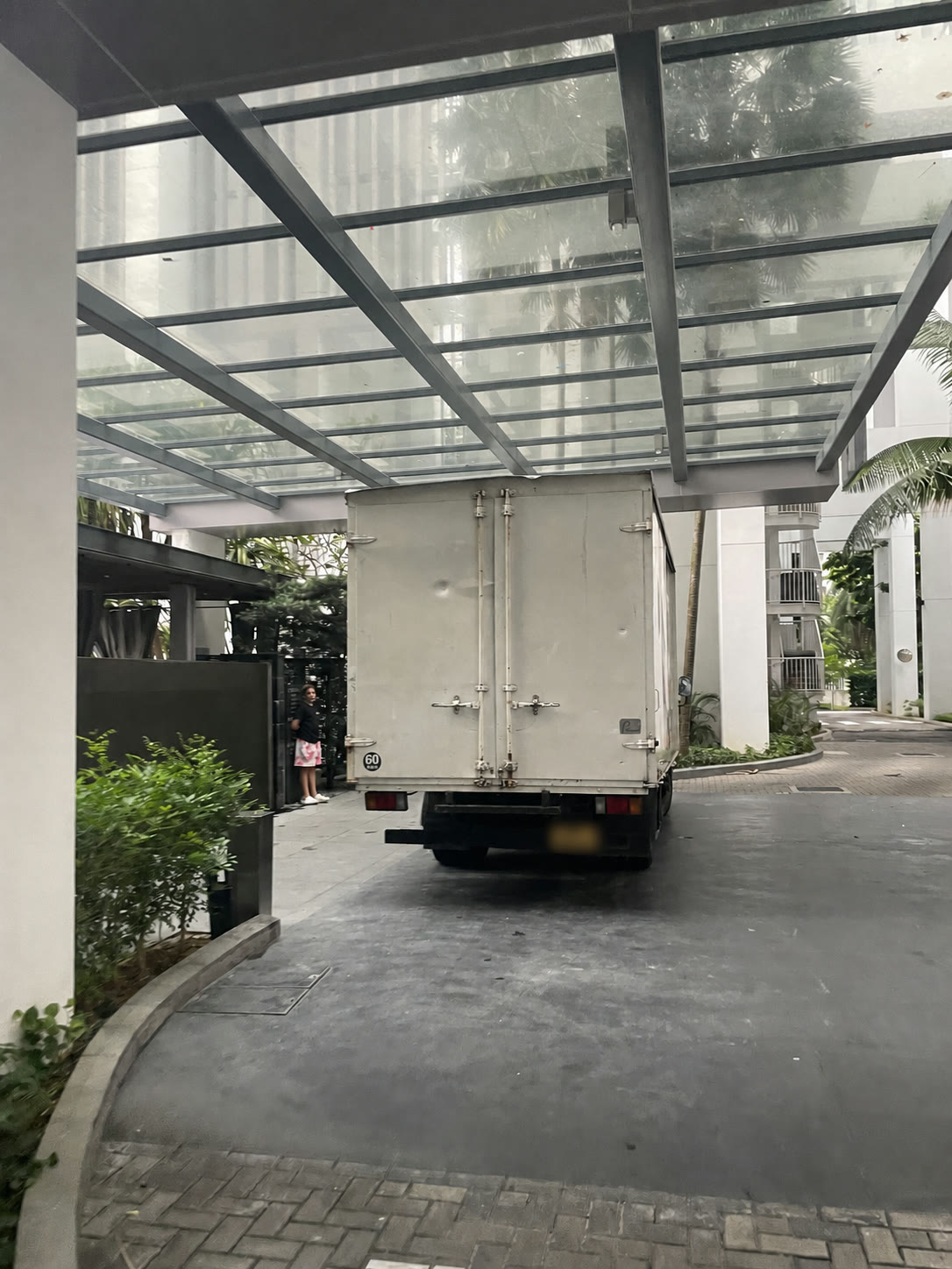 One of the trucks at the old condominium.