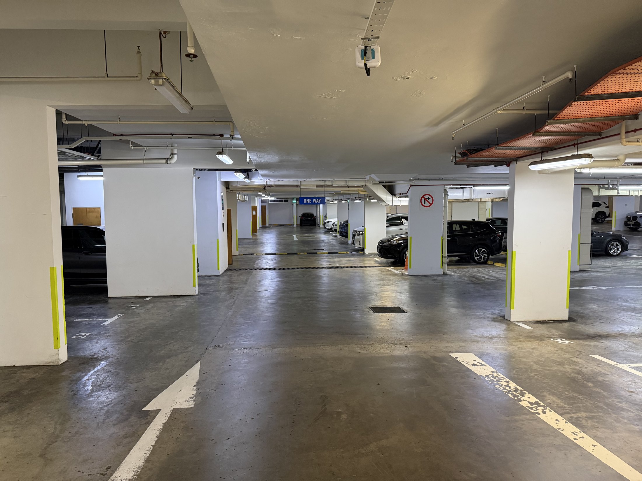 The underground car park where the small vans entered without any questions.
