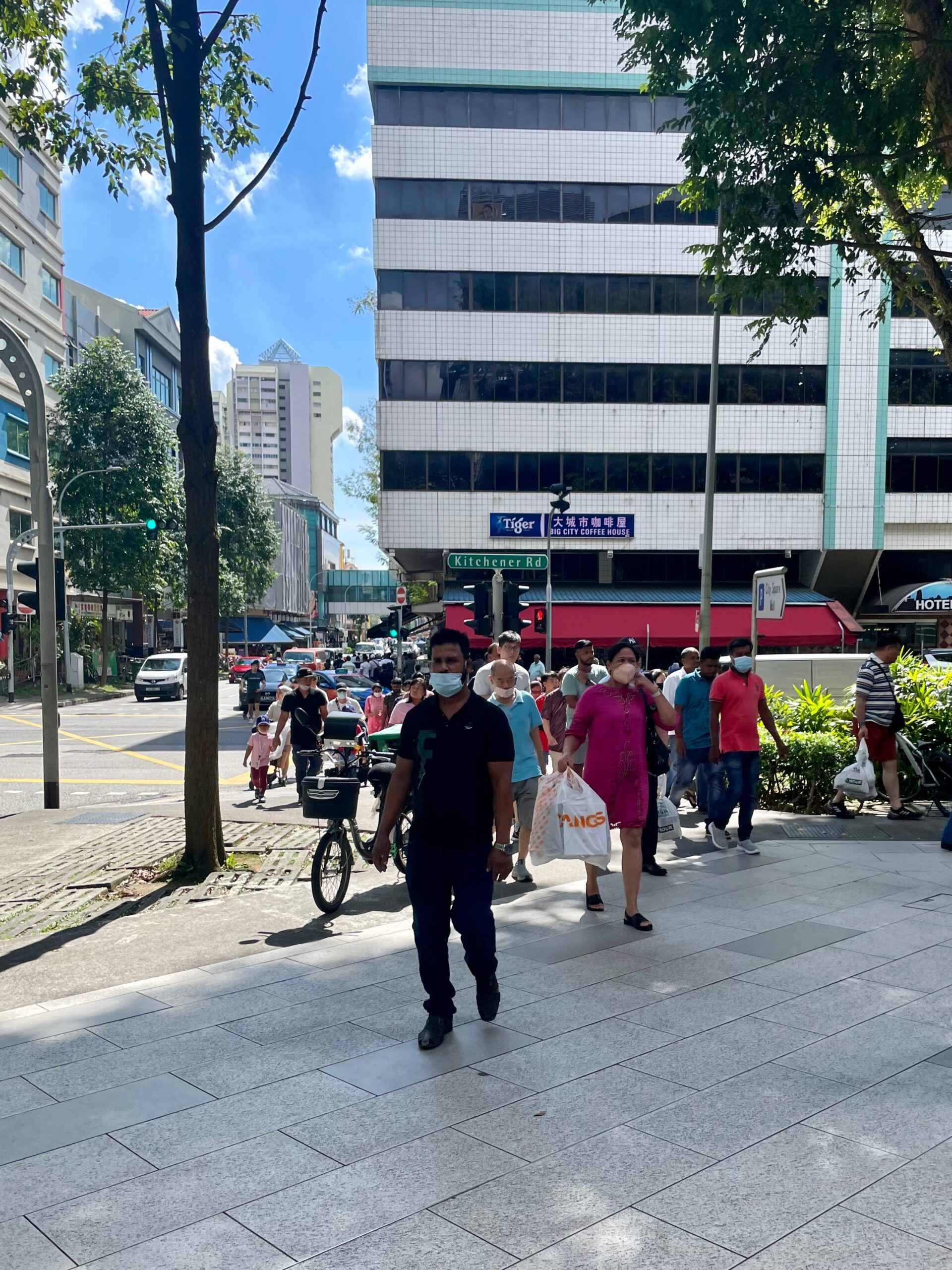 Pedestrians outside City Square Mall in Little India