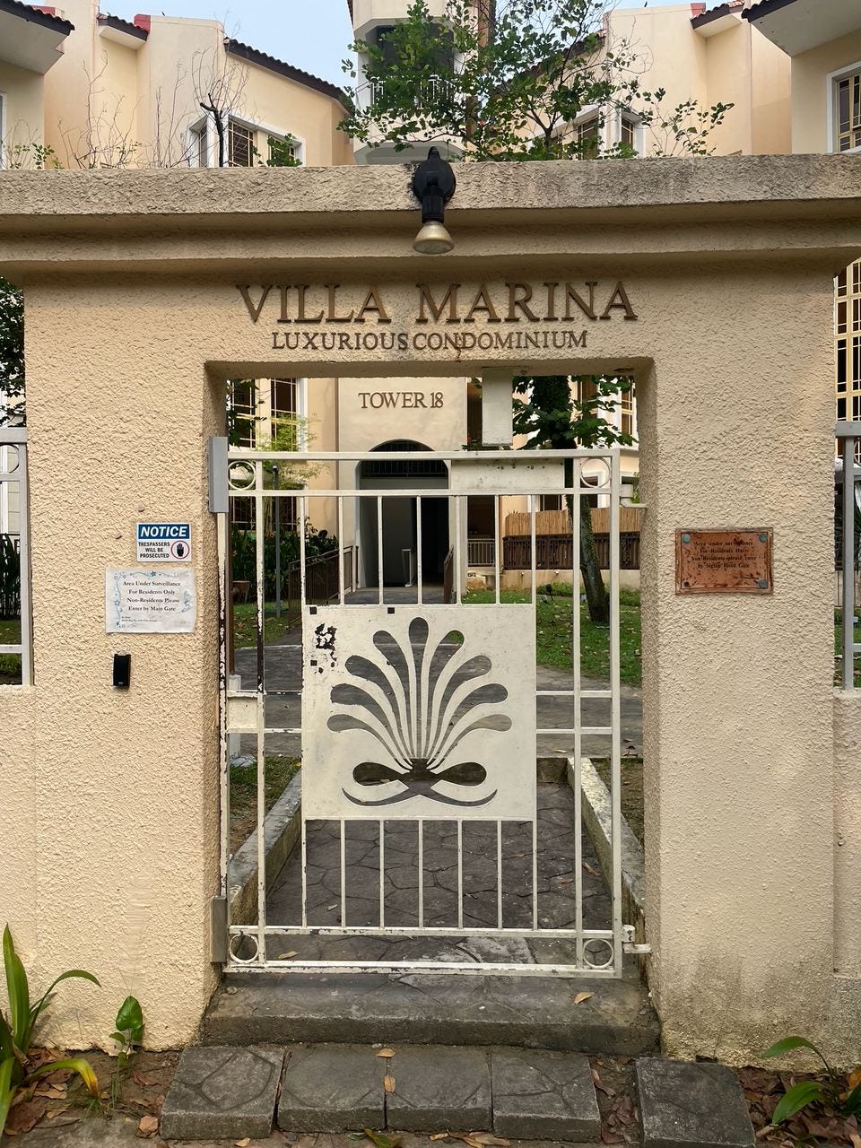 Villa Marina entrance gate