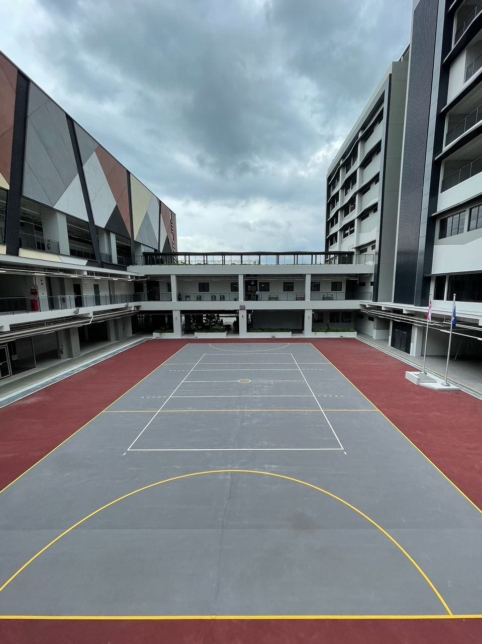 Outdoor basketball court at Yusof Ishak Secondary School