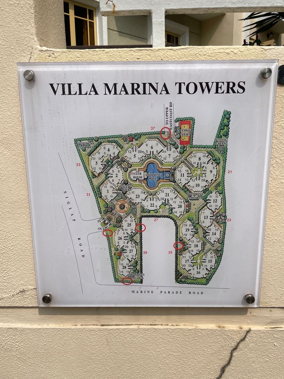 Site plan for Villa Marina Towers