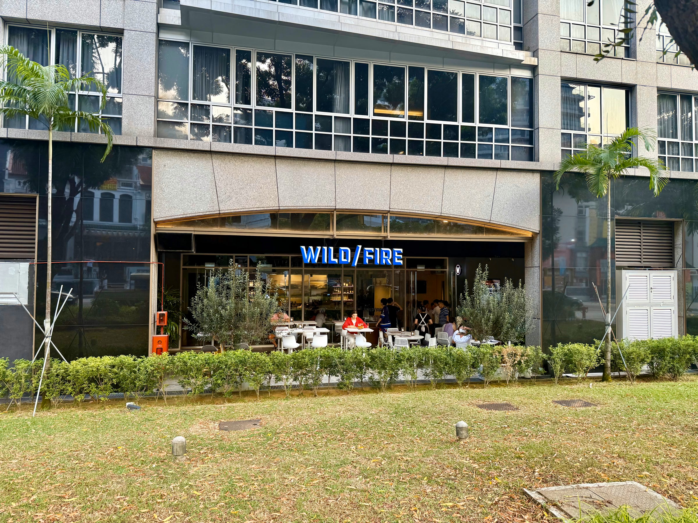 Wildfire restaurant entrance and terrace at UE Square in Singapore